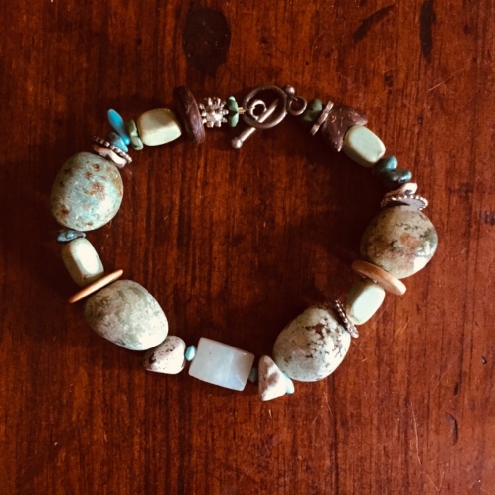 🌞🌛Beautiful Artist  African Turquoise Bracelet - Picture 7 of 7